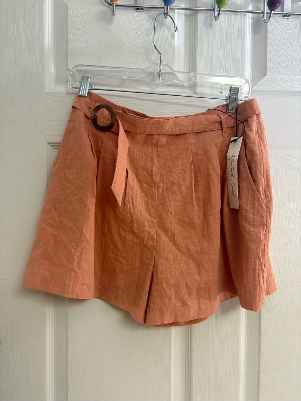 Mustard Seed Rust Orange Belted Shorts NWT